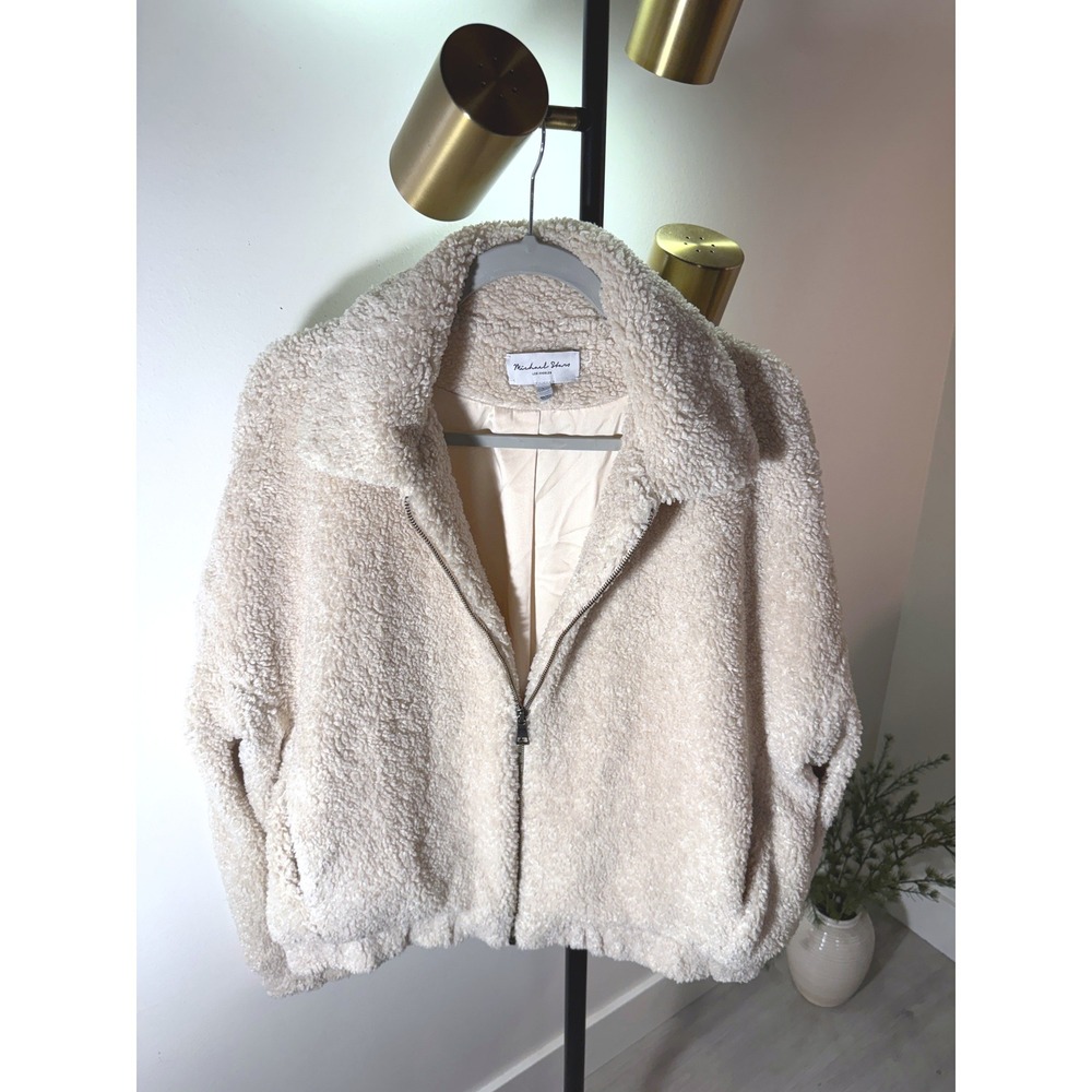 Michael Stars sherpa luxe cream cozy fall winter cold weather layer LG basics ec
